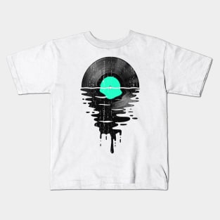 Cool Music Vinyl Record Vintage Retro Green Kids T-Shirt